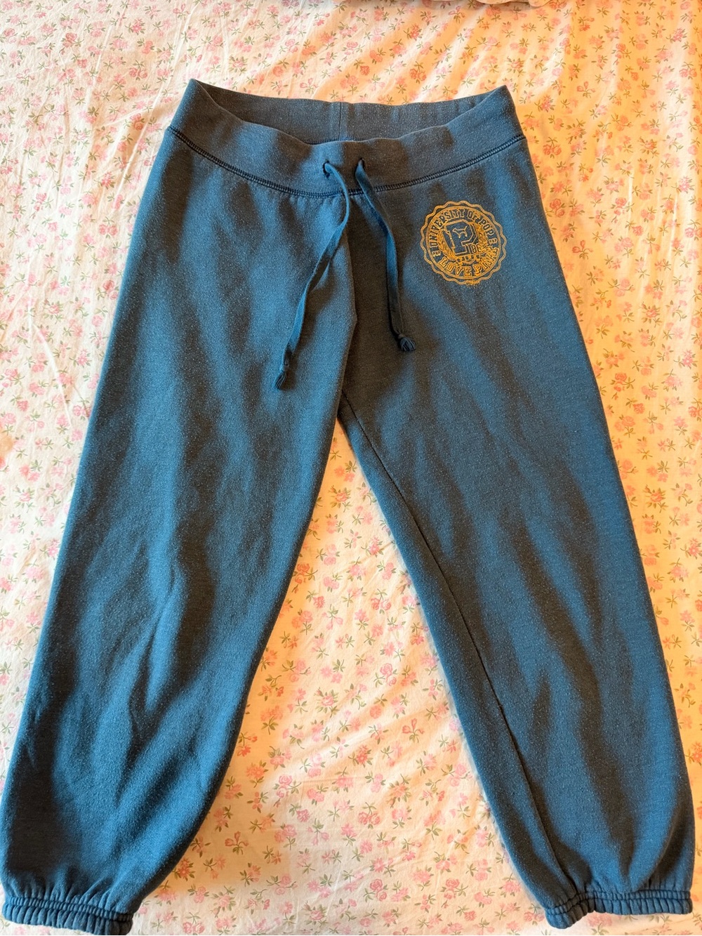 PINK Victoria's Secret Blue Drawstring Jogger Sweatpants